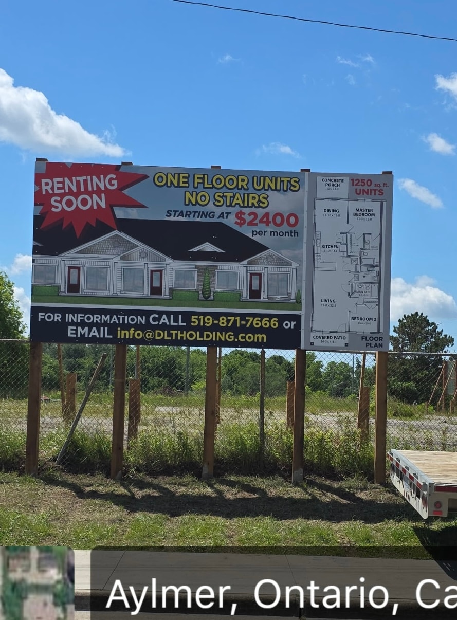 DLT Holdings Aylmer Ontario — One Floor Units No Stairs, Renting Soon